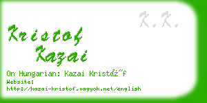 kristof kazai business card